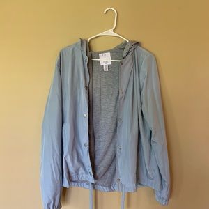 Light blue wind breaker